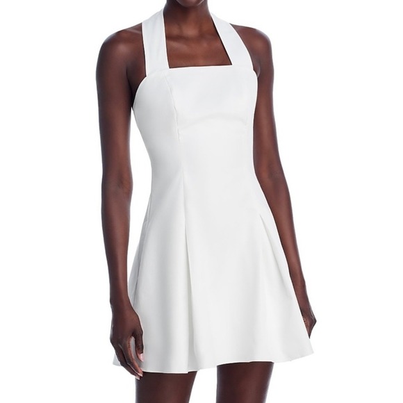 Aqua White Halter Neck Sleeveless Mini Dress‎ Party Cocktail Women's - Picture 1 of 7